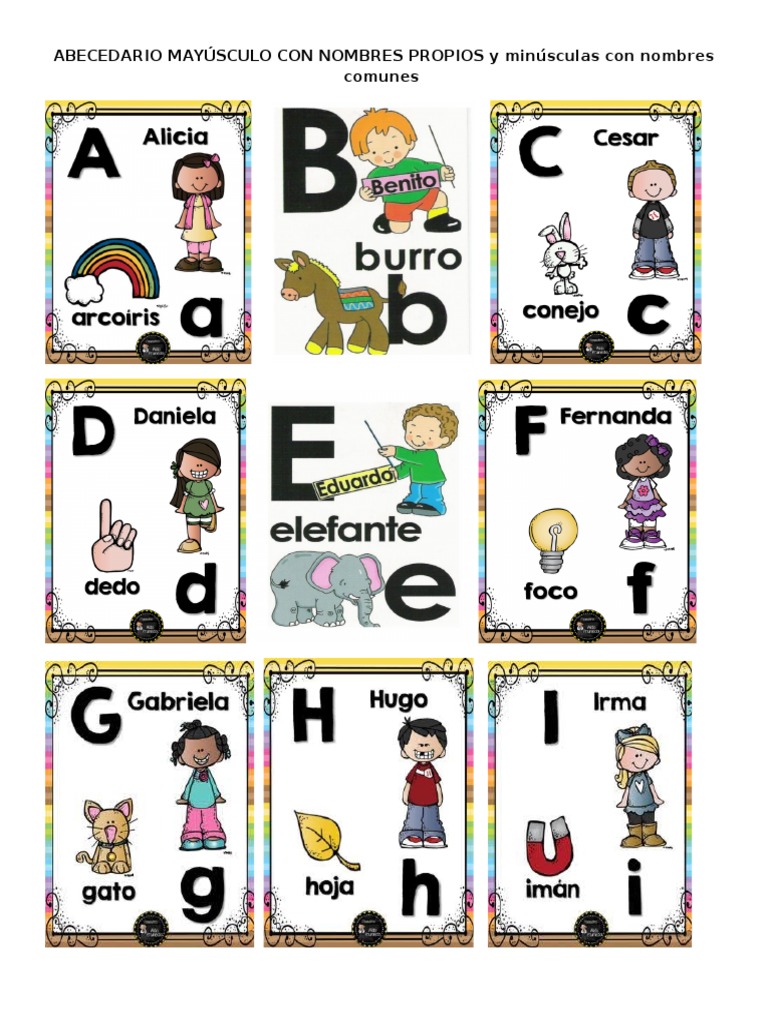 Abecedario Mayúsculo Con Nombres Propios PDF