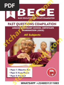JSS3 BECE Past Question and Answer - Basic Education Certificate Examination