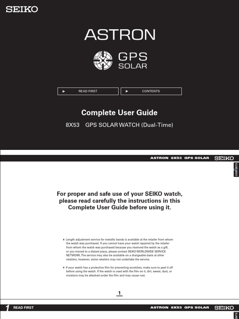 Seiko Astron 8x53 Full Manual | PDF | Daylight Saving | Global Positioning System