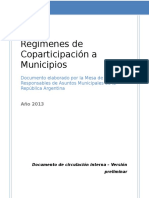 Regimenes de Coparticipacion A Municipios Version Final