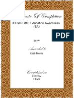 Extrication Awareness Certificate