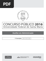 Auxiliar Em Administração UFSM 2016
