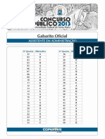 Gabarito Oficial Após Recursos UFSM 2013