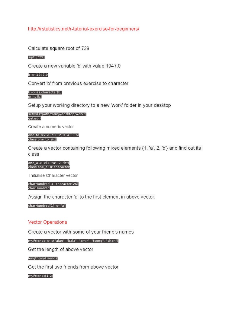 R Exercises | PDF | Teaching Mathematics | Areas Of Computer Science