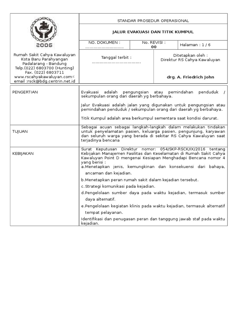Spo Jalur Evakuasi Dan Titik Kumpul Spo Jalur Evakuasi Dan Titik Kumpul
