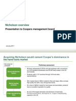Nicholson Overview: Presentation To Coopers Management Board