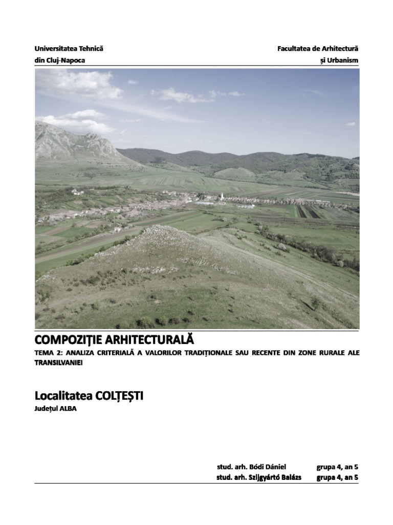 Analiza Unei localitati-COLTESTI | PDF