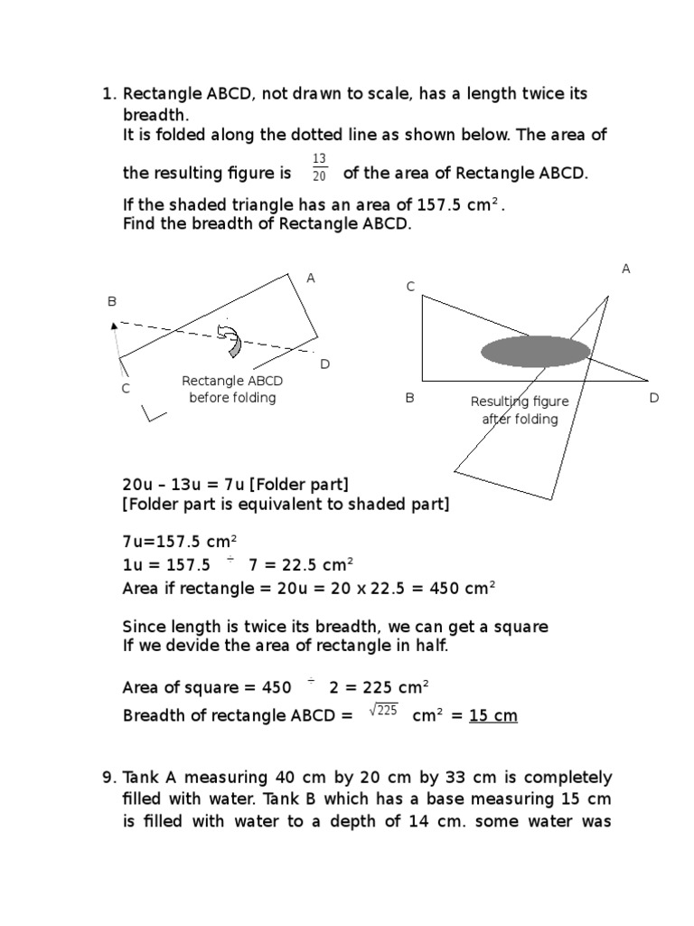 Area and Dimensions of Rectangle ABCD | PDF