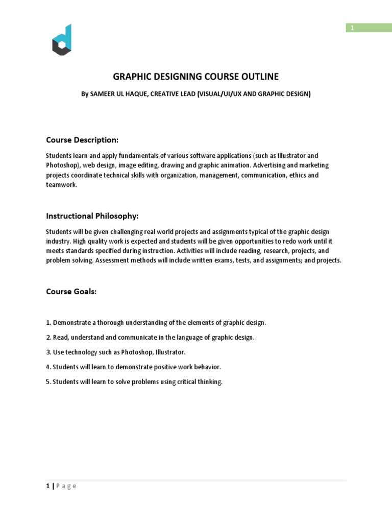 Graphic Designing Course Outline | PDF | Graphic Design | Typography