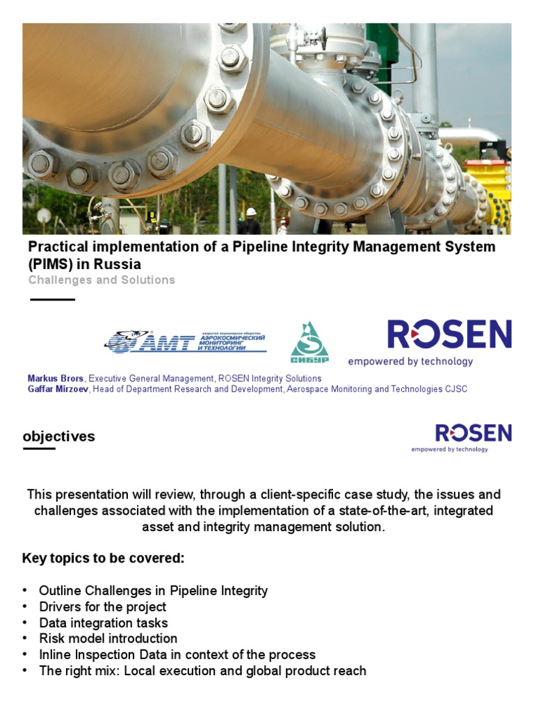 Pipeline Integrity Management System in Russia by ROSEN PDF | PDF ...