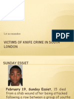 Victims of Knife Crime in South London: Let Us Remember