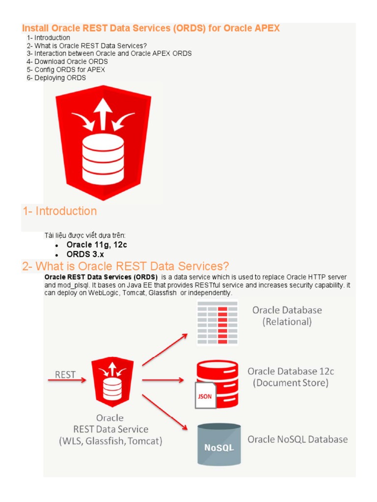 Install Oracle REST Data Services (ORDS) For Oracle APEX | PDF | Oracle ...