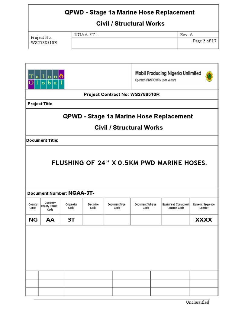 Flushing Procedure Pipeline Transport Natural Gas Free 30day