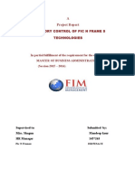 A Project Report: Inventory Control of Pic N Frame S Technologies