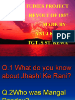 Social Studies Project Topic - Revolt of 1857 Made By-Anuj Kumar TGT, S.St. Rewa
