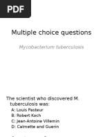 Multiple Choice Questions: Mycobacterium Tuberculosis