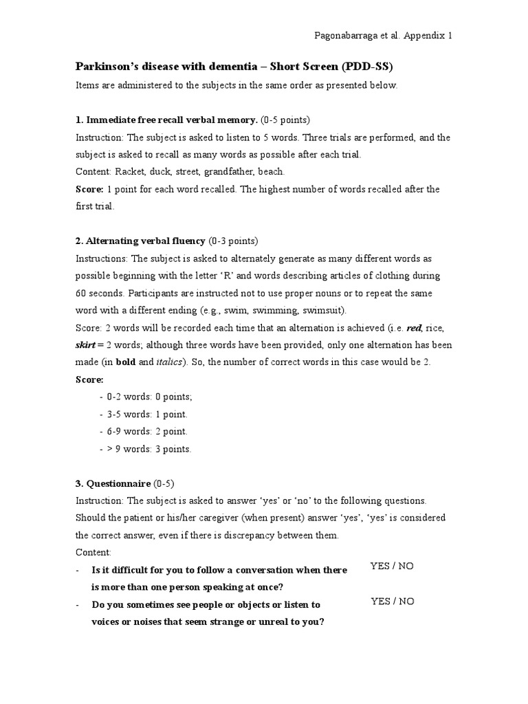 PDD-SS Assessment Guide | PDF | Recall (Memory) | Mental Processes