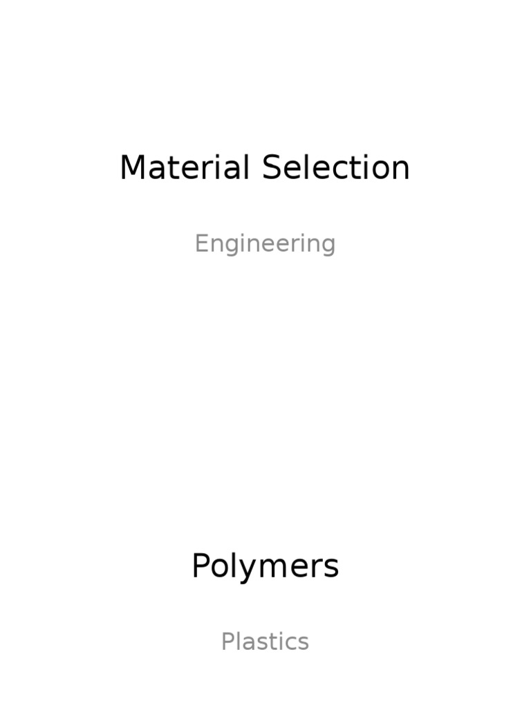 Material Selection | PDF | Technology & Engineering