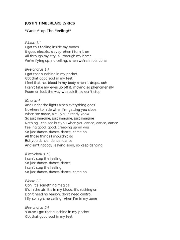 Justin Timberlake Lyrics Song Structure Vocal Music