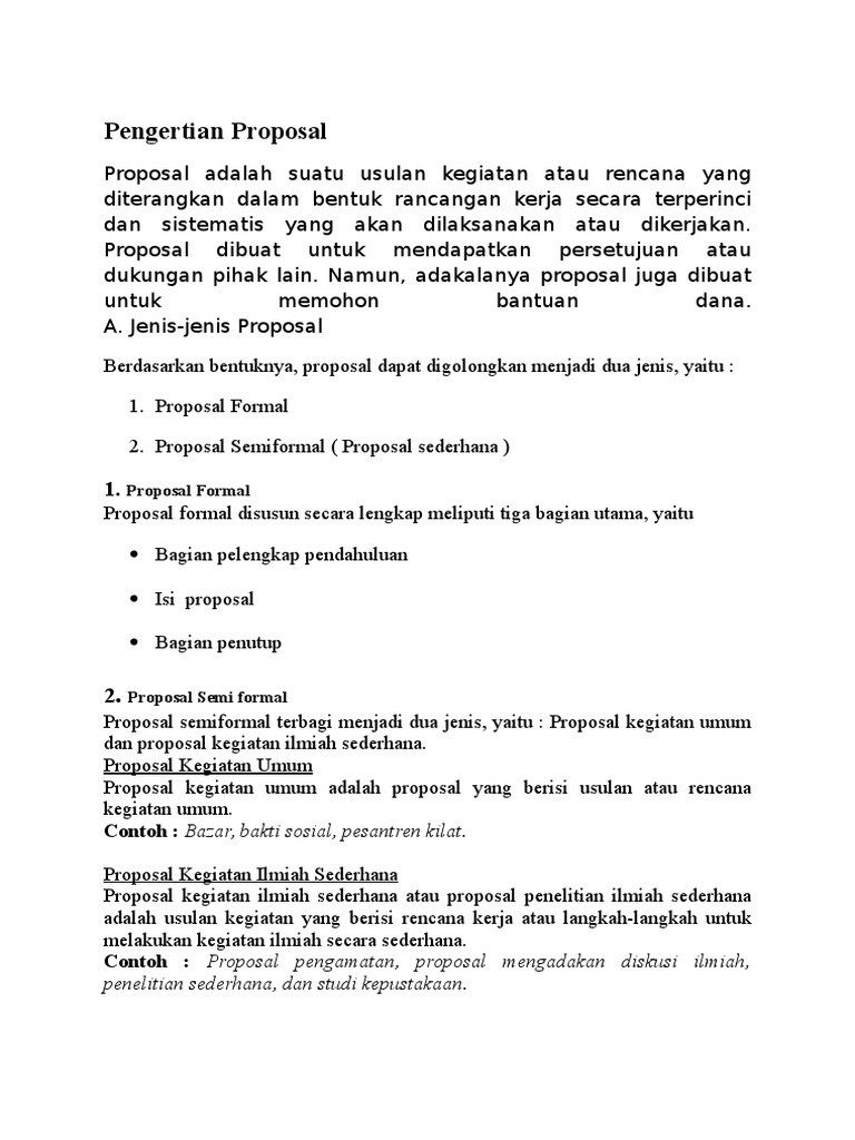 Pengertian Proposal