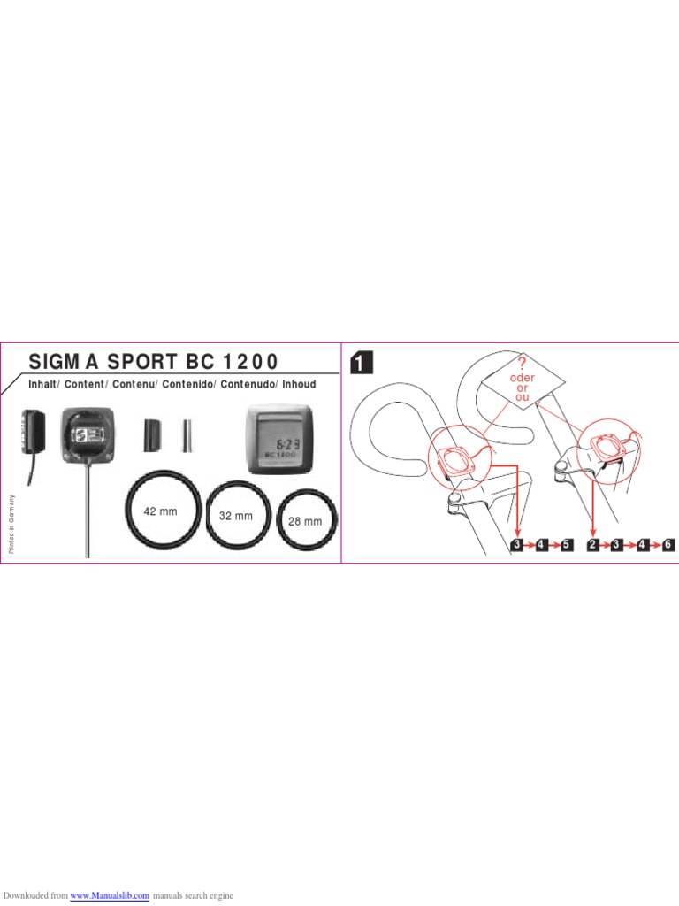 Sigma BC 1200 User Manual Guide | PDF | Hardware | Computing And  Information Technology