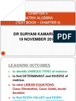 Matrix Algebra (Text Book - Chapter 5) : DR Suryani Kamarudin 19 NOVEMBER 2013