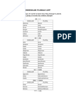 Irregular Plurals List