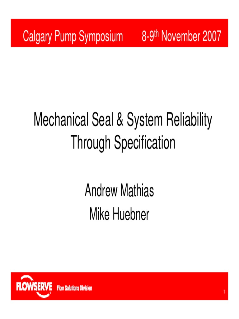 2007 C 1 Mechanical Seal System Reliability Through Specification Pdf