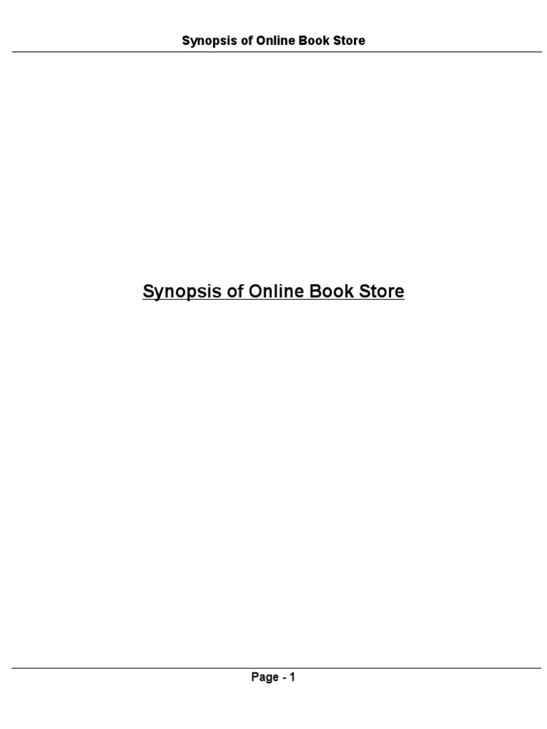 Synopsis of Online Book Store PDF Relational Database Databases
