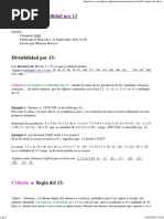 Criterio de Divisibilidad Por 13