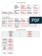 Vocabulary Unit 6 Sheet