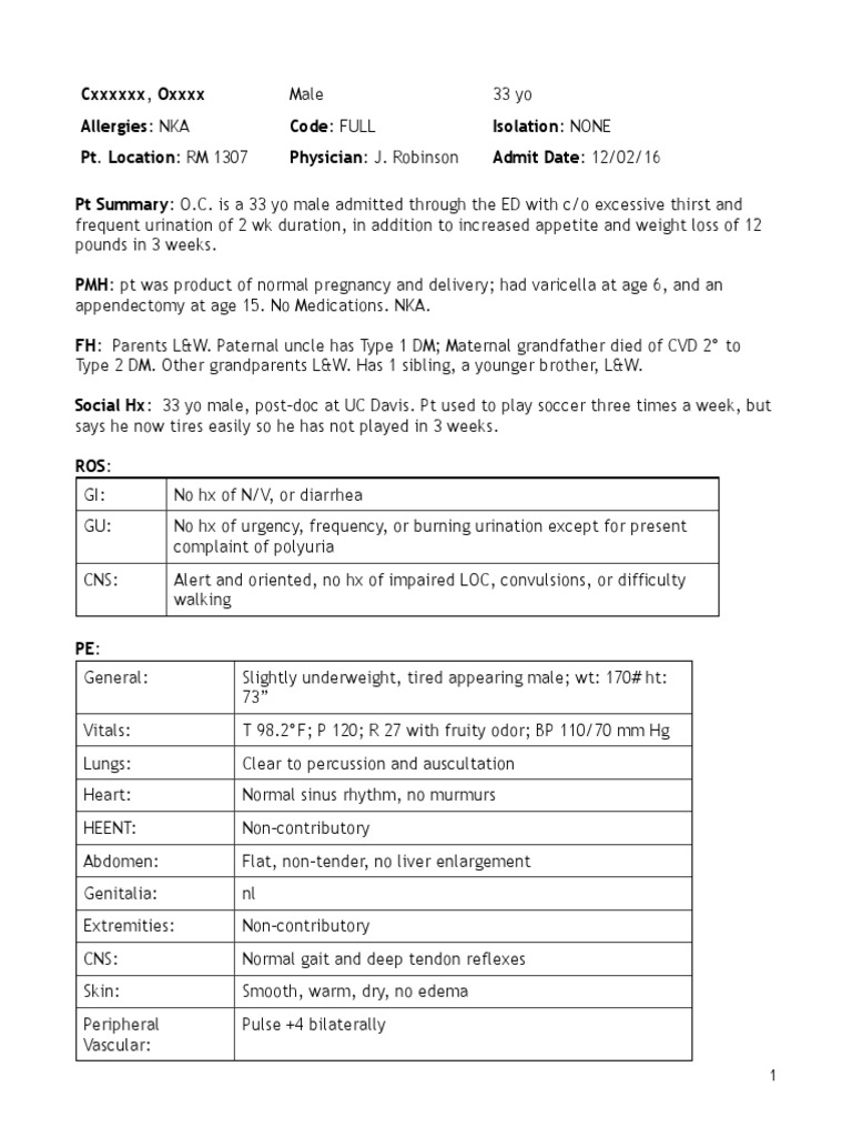 Diabetes Mellitus Case Study | PDF | Glycated Hemoglobin | Food And Drink