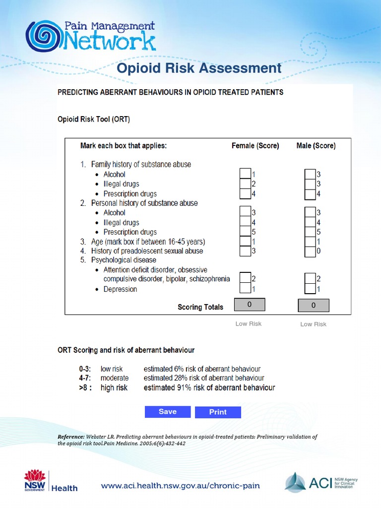 Opioid Risk Assessment Tool | PDF