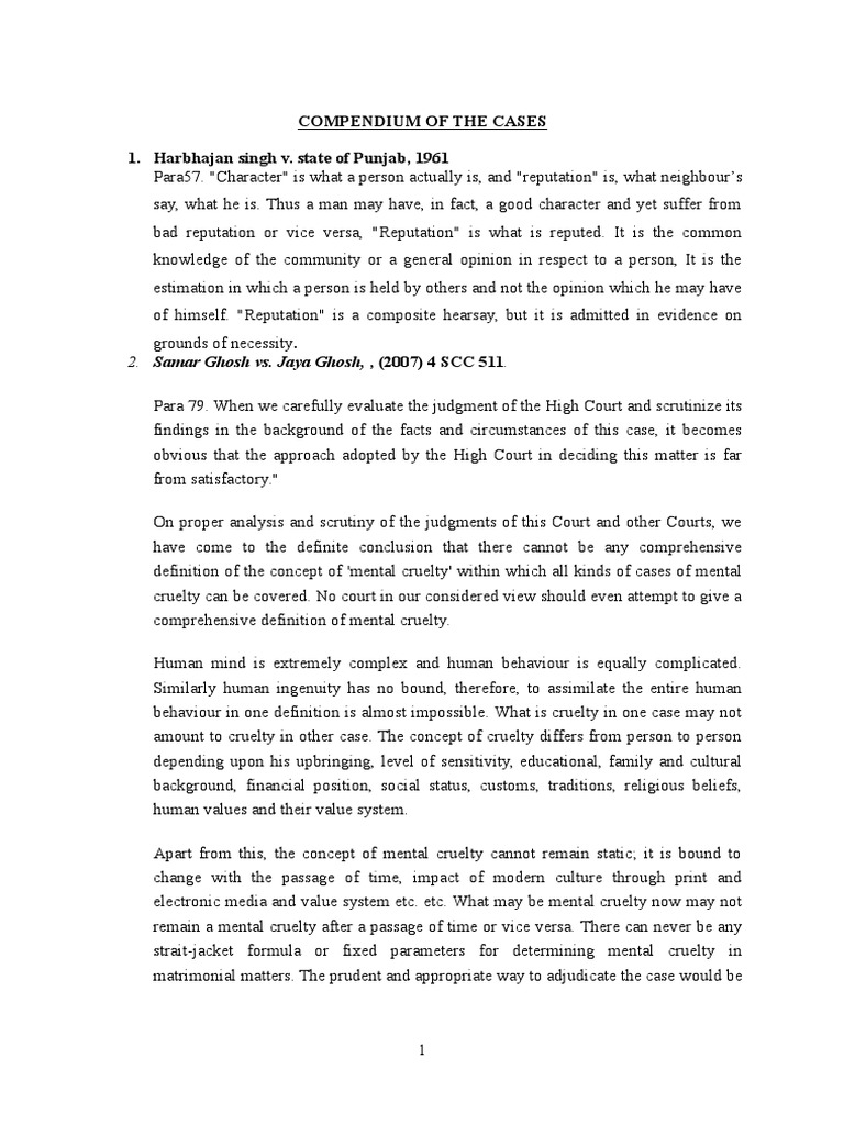 COMPENDIUM of The Cases | PDF | Reputation | Social Institutions