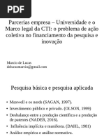 Parcerias empresa – Universidade e o Marco legal da CTI