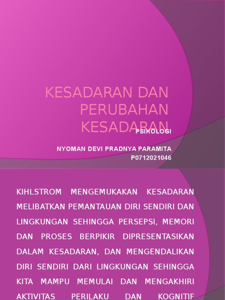 Kesadaran Dan Perubahan Kesadaran Pdf