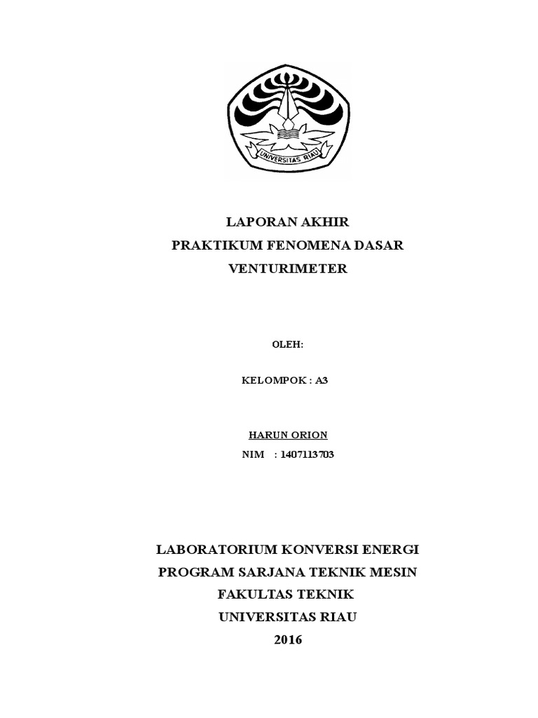 Laporan Akhir Venturimeter Harun Orion