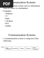 A Communication System Conveys Information From Its Source To A Destination. - Examples