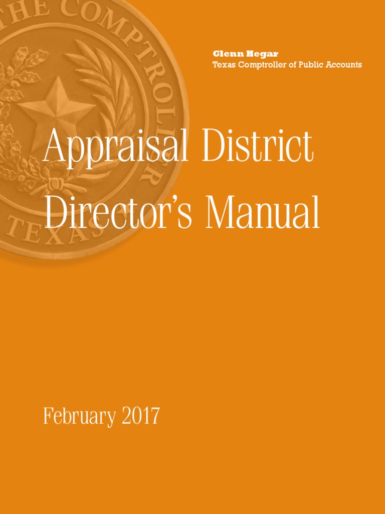 Appraisal District Director's Manual PDF Board Of Directors Real