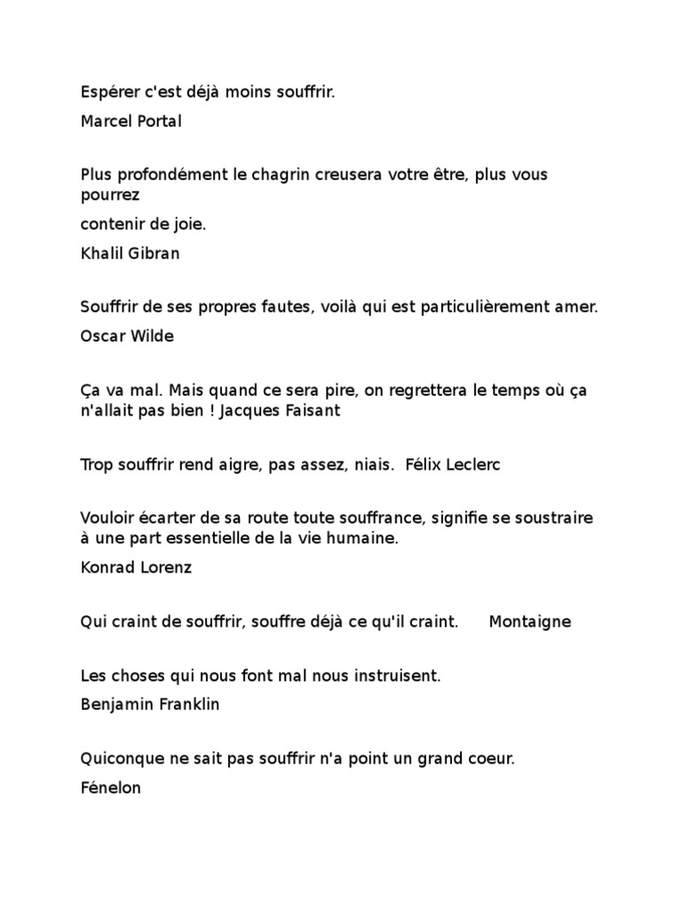 Citation Souffrance Souffrance Bonheur Et Efforts Personnels