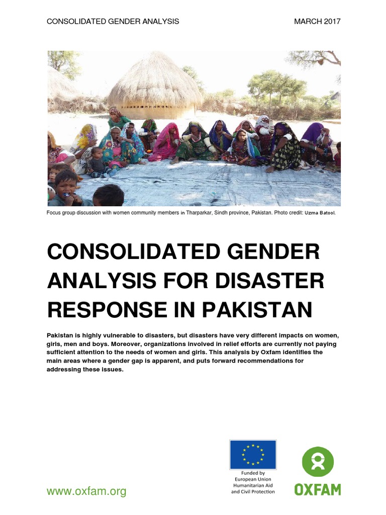 Gender Analysis for Disaster Response in Pakistan | PDF | Domestic ...