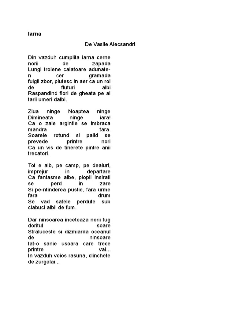 Iarna Vasile Alecsandri
