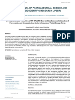 Development and Validation of RP-HPLC Method For Simultaneous Estimation of Furosemide and Spironolactone in Their Combined Tablet Dosage Form PDF