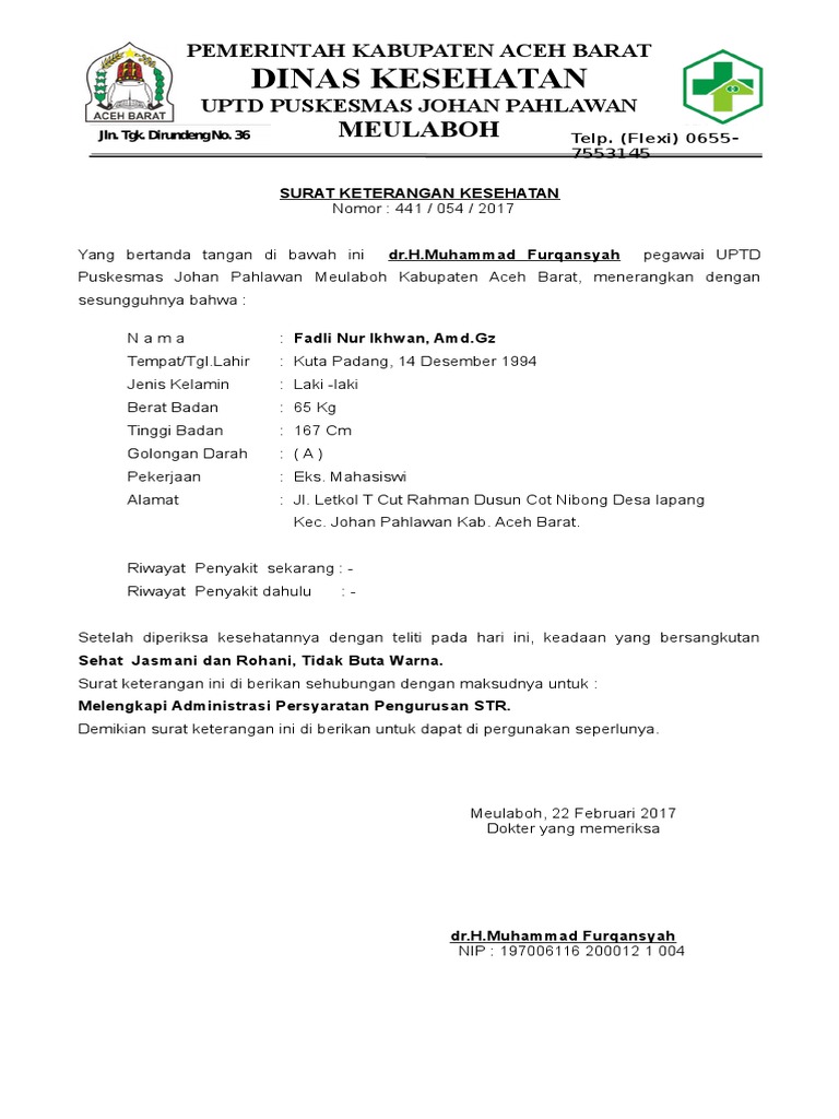 Surat Skd Dokter - Homecare24