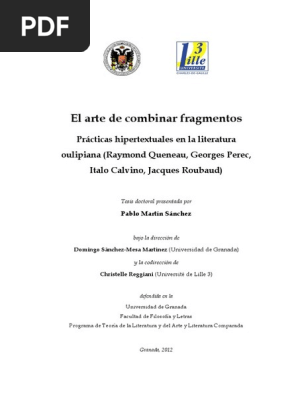 Tesis Oulipo Pdf Diccionario Hipertexto