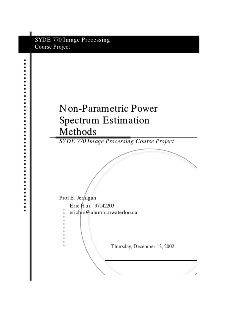 Bartlett Method in Power Spectrum Estimation | PDF | Spectral Density ...