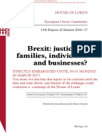 Brexit: Justice For Families, Individuals and Businesses?: 17th Report of Session 2016-17