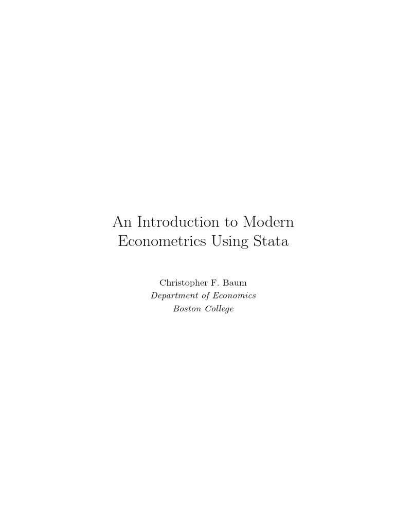 Baum - An Introduction To Modern Econometrics Using Stata