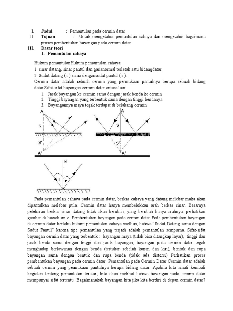 Laporan Fisika 2 Cermin Pdf
