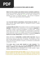 Reglas Basicas Para Leer Un Libro